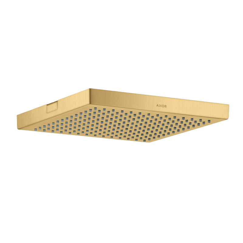Showersolutions Rain Fixed Shower Head, Brushed Gold Optic