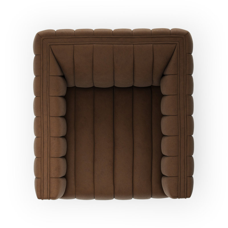 Augustine Swivel Armchair, Maestro Cigar Top Grain Leather