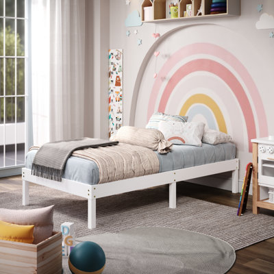 Wood Frame Twin Size Bed Wadie | Winston Porter