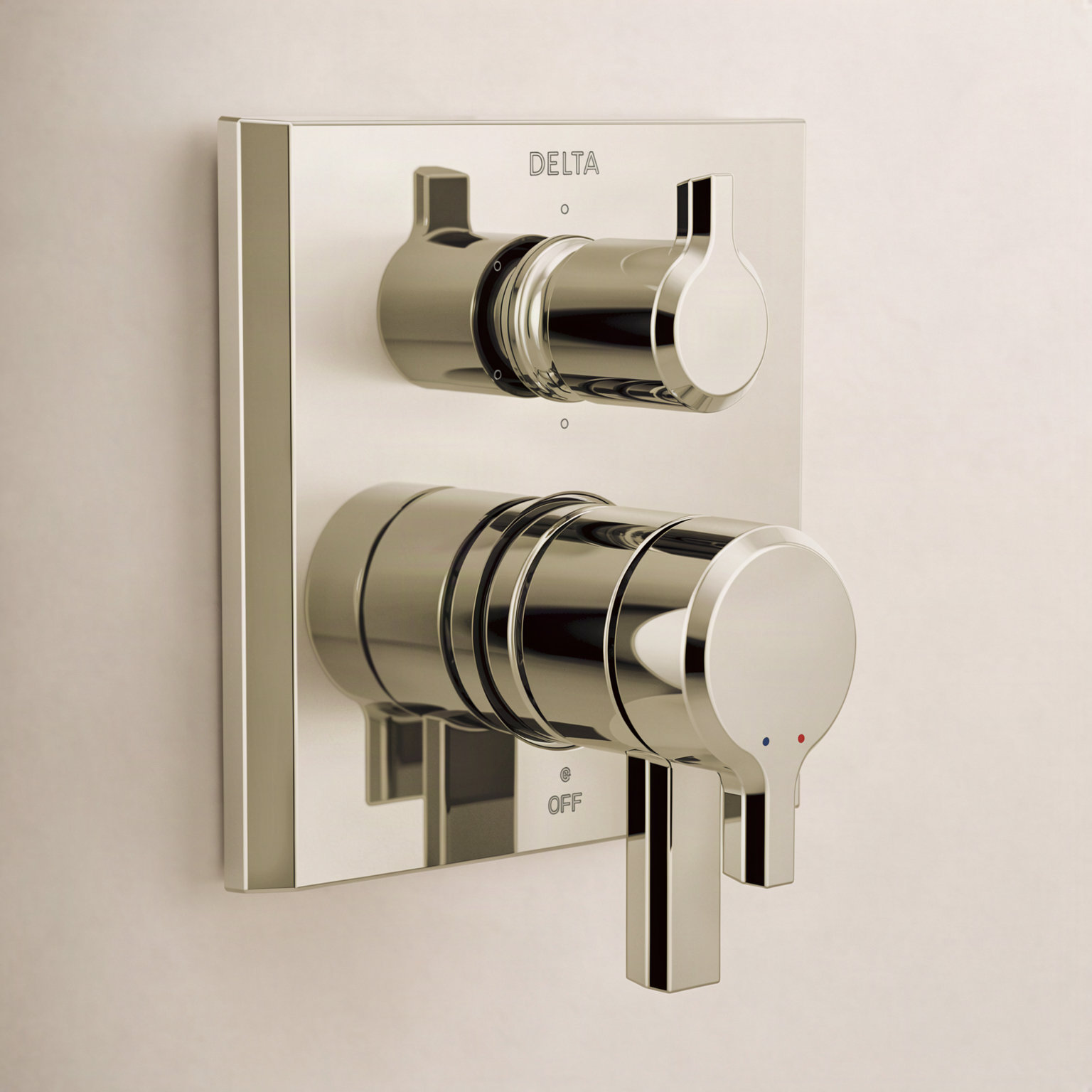 Pivotal 2-Handle Monitor Faucet Trim, Lumicoat Polished Nickel