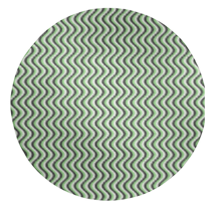 Chenille Striped Indoor Rug, Round 5'