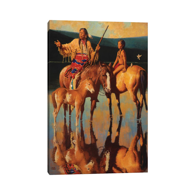 «Lakota Sundown» par - Toile tendue, H 40 po x l 26 po x P 1,5 po
