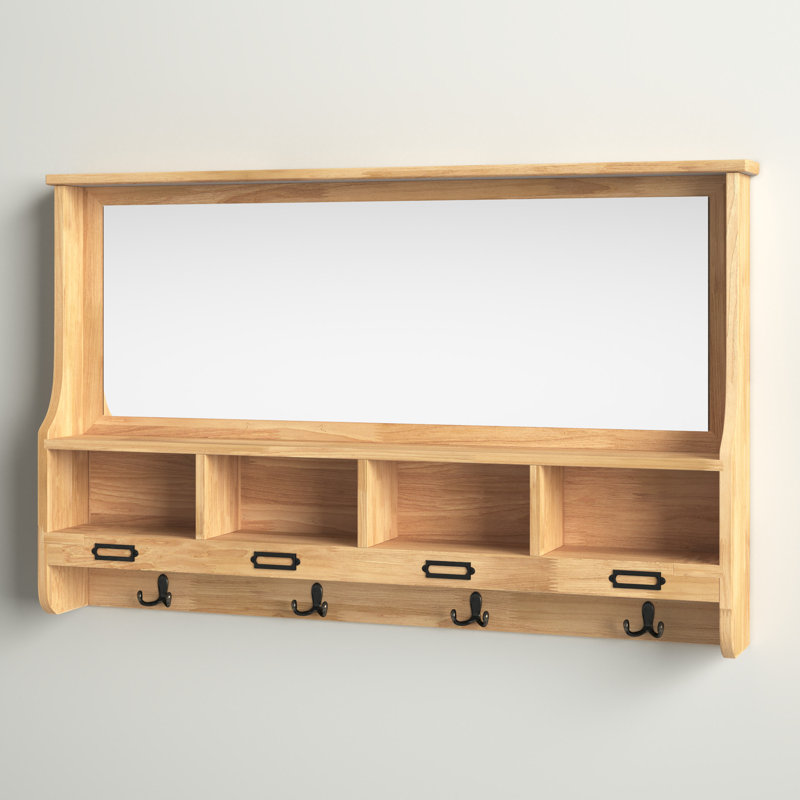 Hofer Mirror with Hooks and Shelves