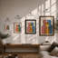 Three Profiles in Balance Modern - Framed Print-1614131836-1614131834