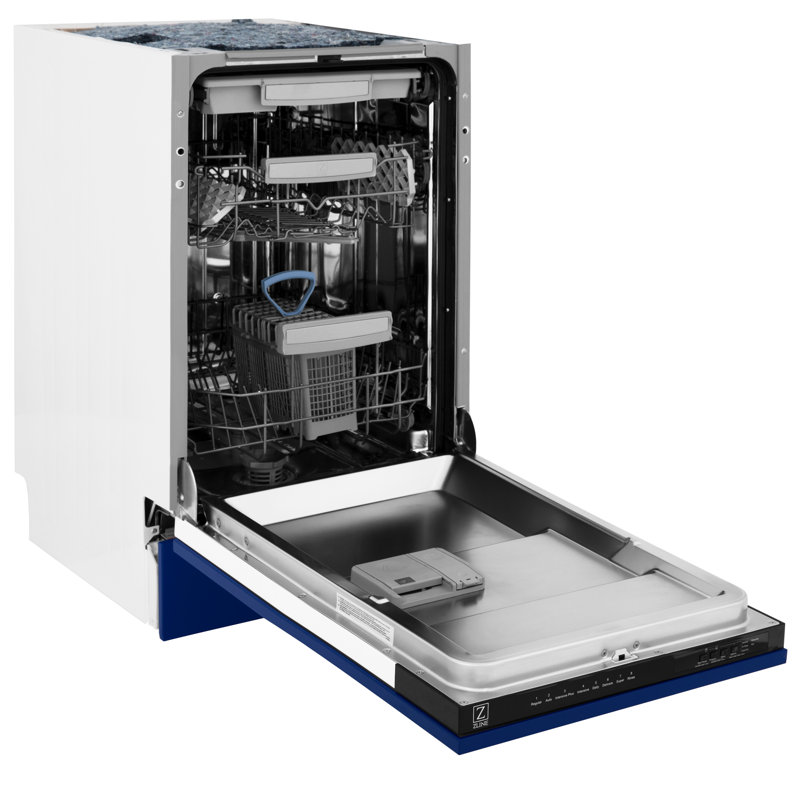 ZLINE 18" Tallac Series 3rd Rack Top Control Dishwasher with Stainless Steel Tub, 51dBa, Blue Gloss