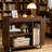 3-Tier Walnut Rolling Side Table, 220 lbs Load Capacity Mobile Storage Cart ,Lockable Wheels + Guardrail for Living Room & Bedroom