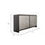 Buffet Betie, 72 po, acier vieilli, bois noir