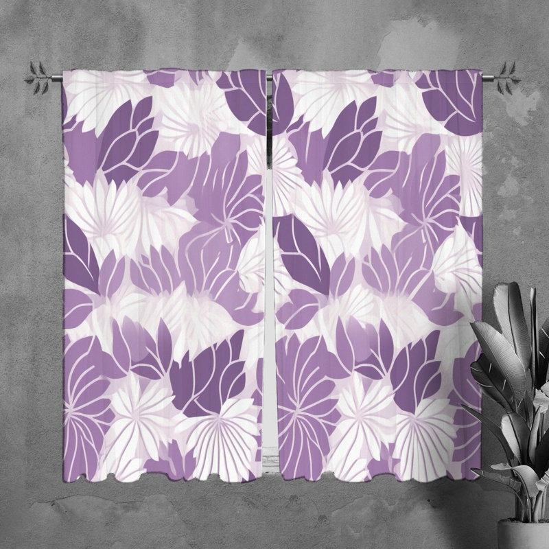 Rideaux à motif floral - 6078, L 20 po x L 61 po