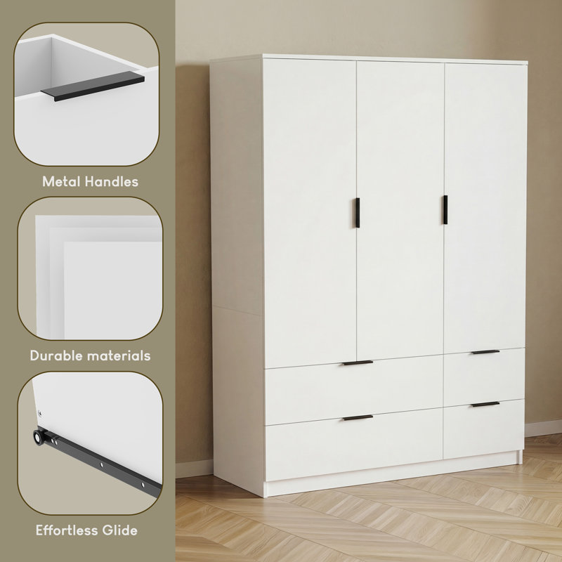 Particleboard Wardrobe, White