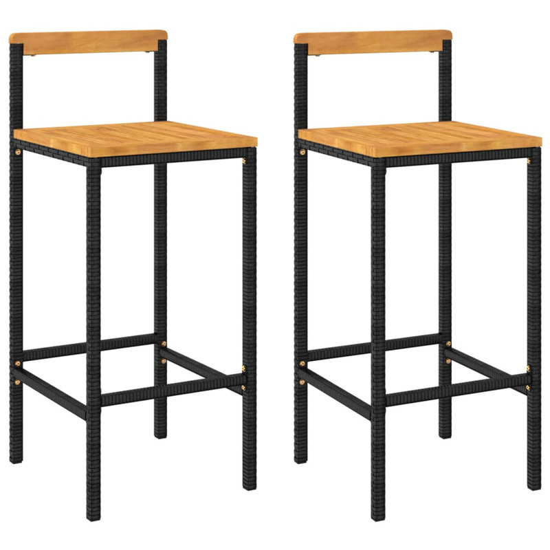 Tabouret de bar d'extérieur 30,7 po Rielyn, Noir