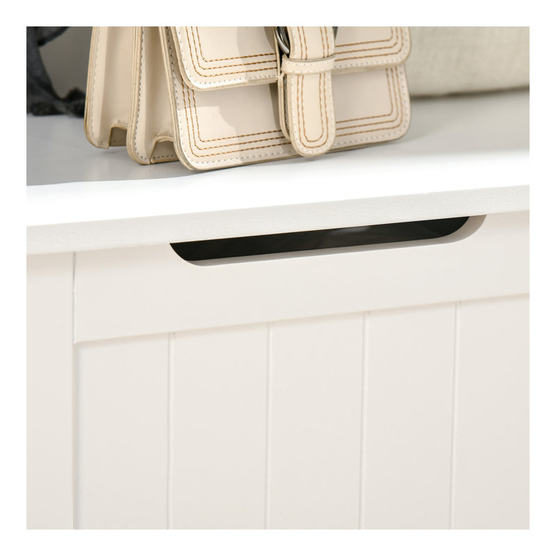 Hall Tree with Coat Rack, Storage and Sitting Bench, White