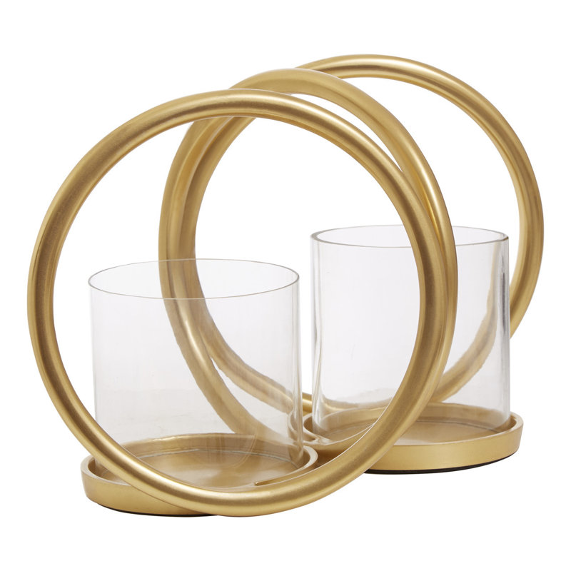 Aura Glass Tabletop Hurricane, 20cm H x 28cm W x 20cm D