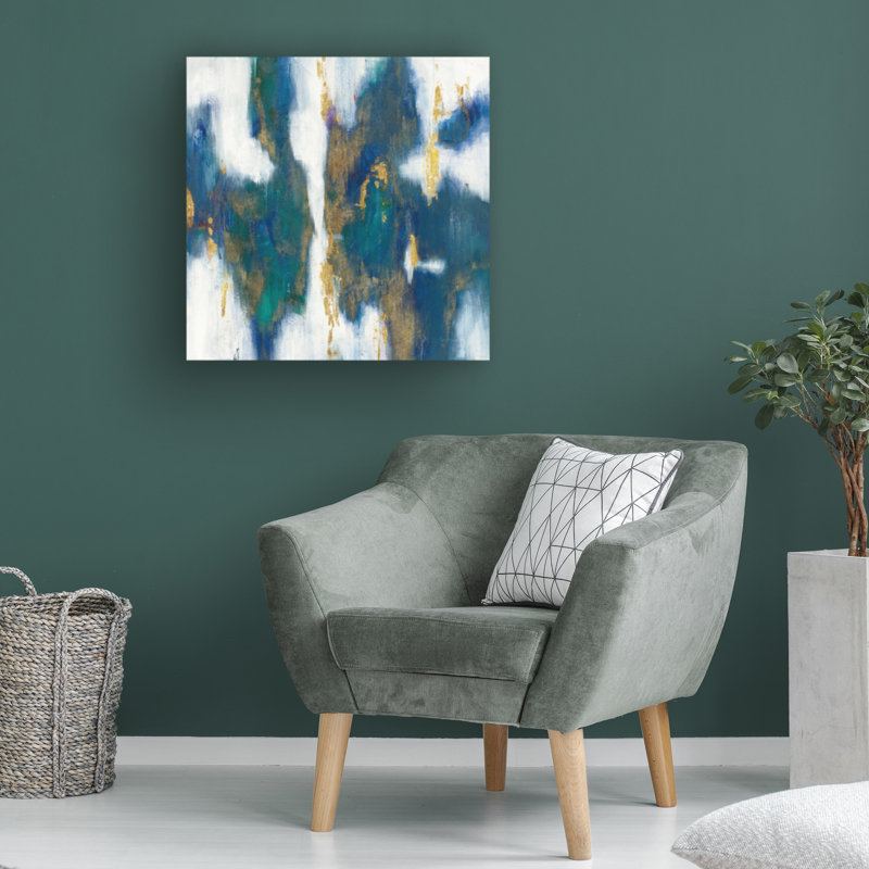 Œuvre sur toile bleue, Danhui Nai, H 14 po x l 14 po