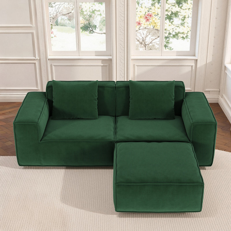 Modular Sofa Can Be Converted Into An Oversized Sofa Bed Free Conversion Sofa Set, Green