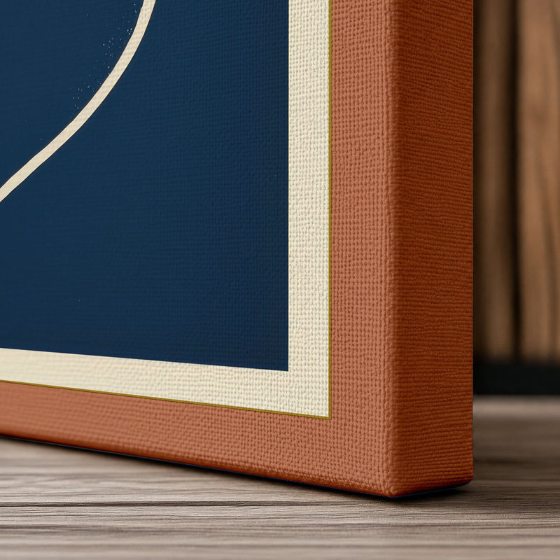 Peach Study Botanical - Wrapped Canvas, 36x24 - 91.4 x 61.0 cm, Terracotta Border