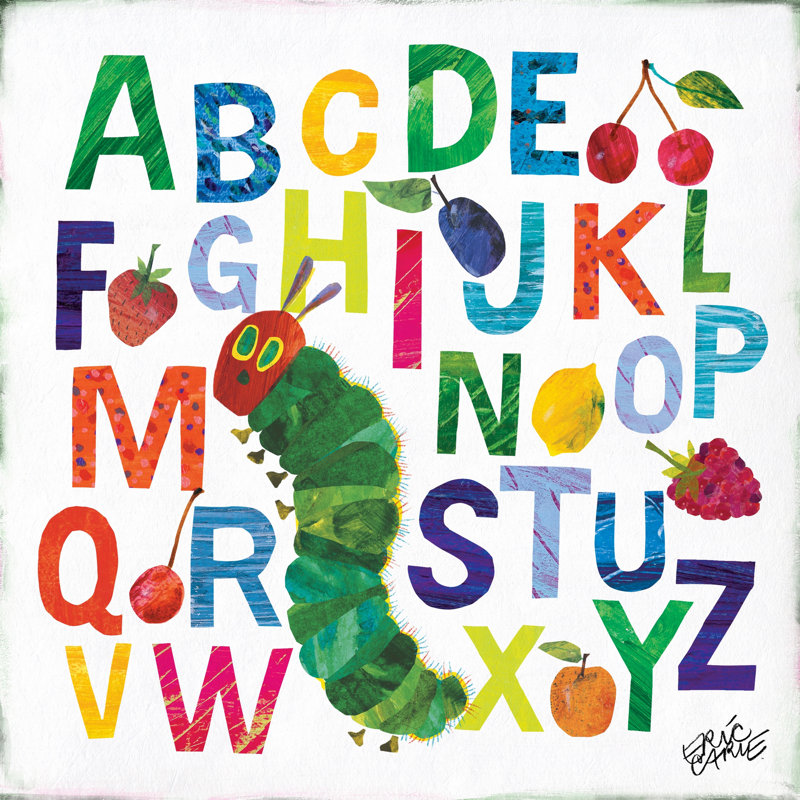 Bruno Carle The Caterpillar Alphabet II Print on Wrapped Canvas, 18" H x 18" W x 1.5" D