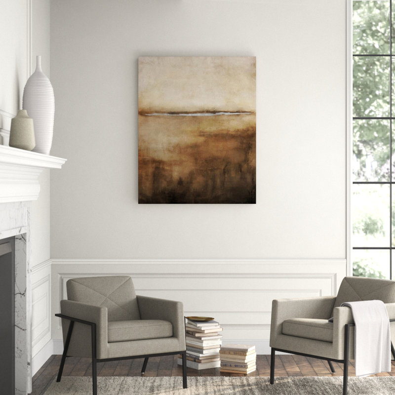 Silver Horizon Painting by Elena Carlie, 50" H x 40" W x 1.5" D, Gilded Silver