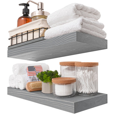 Solid Wood Floating Shelves, Bathroom Wall Shelves