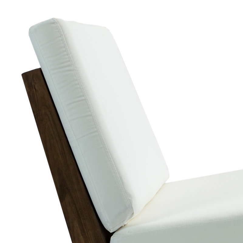 Asharna 111.3Cm Wide Outdoor Straight Loveseat with Cushions, White, Brown