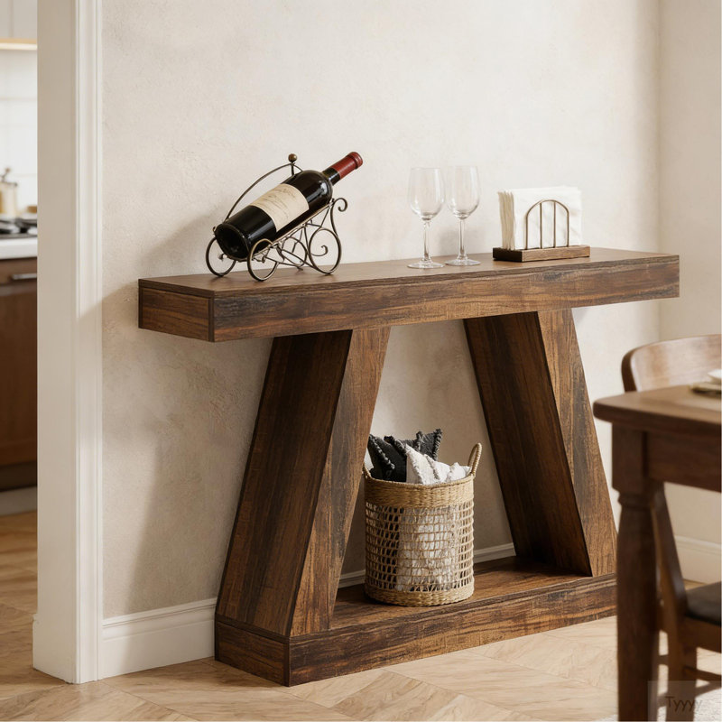 Table de canapé, console, table d'appoint à deux niveaux Vintage