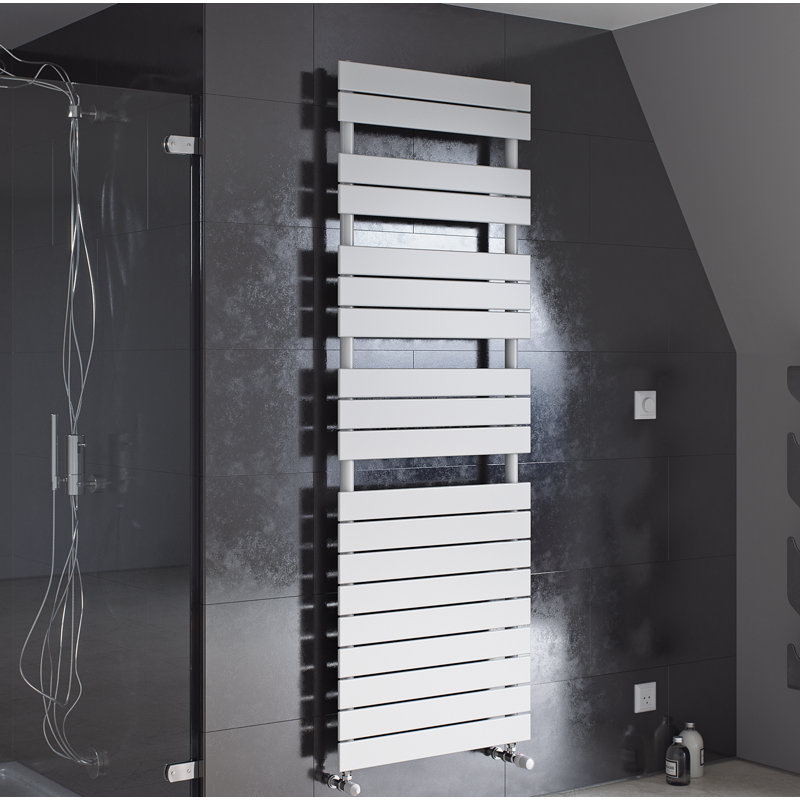 Andrew Flat Panel Towel Rail Heated Towel Rails, 142cm H x 60cm W x 7.4cm D
