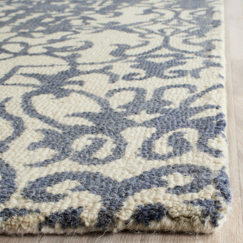 Tapis oriental gris / brun en laine touffeté à la main Ellicottville, Rectangle 3 pi x 5 pi