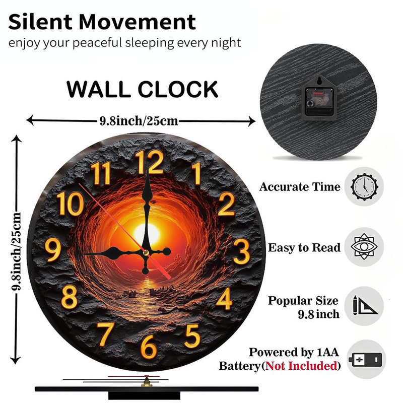 Horloge murale Sunset Ocean Cave