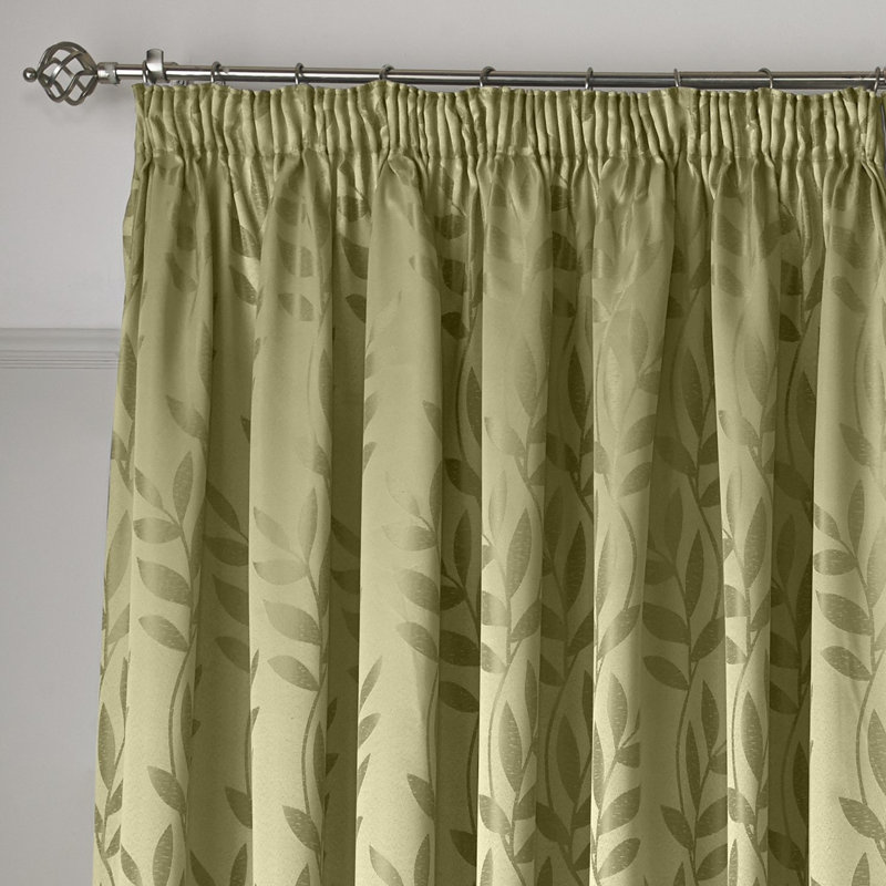 Semi Sheer Curtain Pair, Sage, 167 cm W x 137 cm D