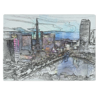 Tempered Glass The Las Vegas Strip in Abstract Chopping Board