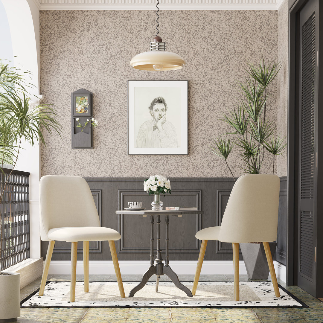 48cm H Linen Upholstered Upholstered Back Side Chair