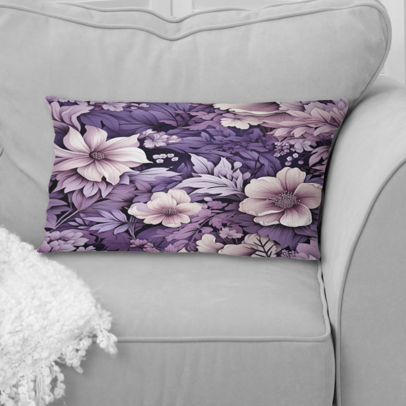 Eerie Elegance Moody Patterns - Coussin à imprimé floral