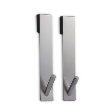 Evideco Brushed Stainless Steel Over The Door Hooks Hanger -3 sizes- Set of  3-Chrome & Reviews