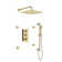 SlideLux 3-Function 12" Thermostatic Complete Rainfall Shower System with 4 Body Jets and Slide Bar