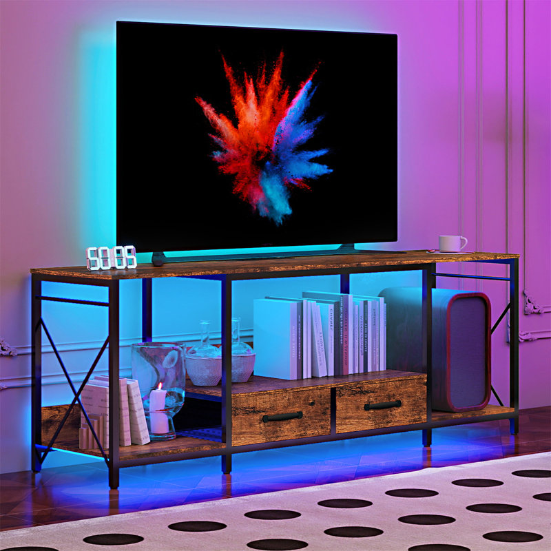 Console télé avec tablettes ouvertes