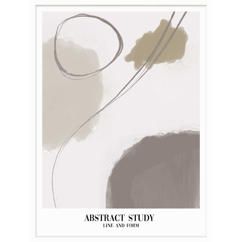 Abstract Line & Form - Print, 46.4cm H x 63.8cm W x 1cm D, White Framed