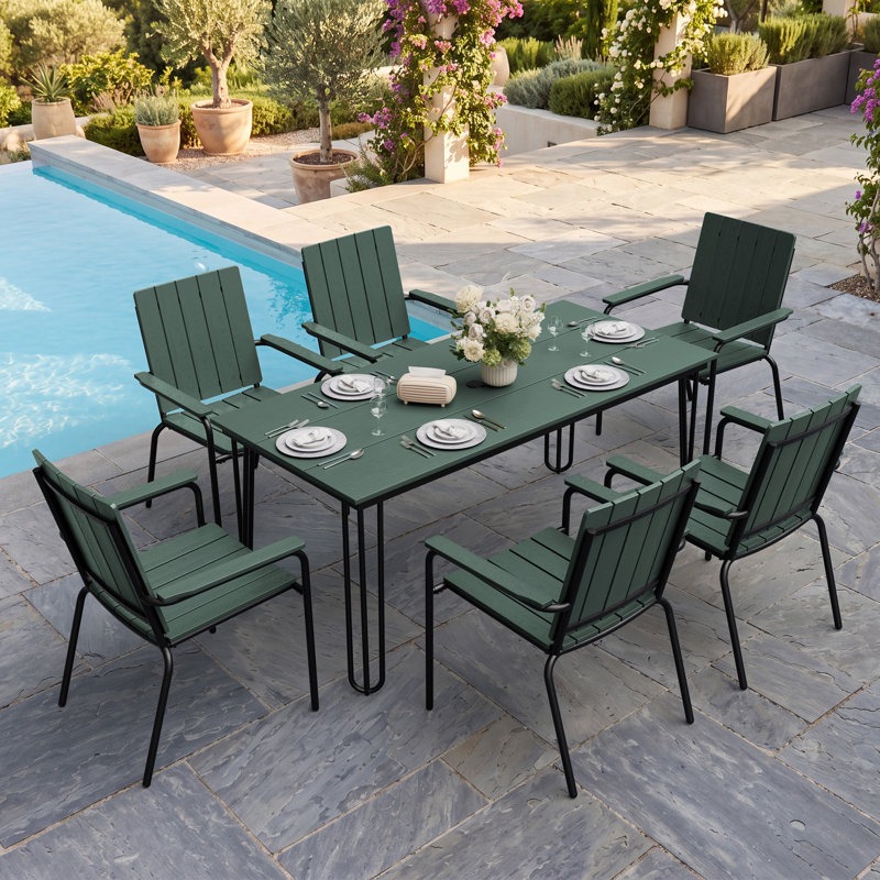 Ensemble de 4 chaises d'extérieur en polystyrène,  Green
