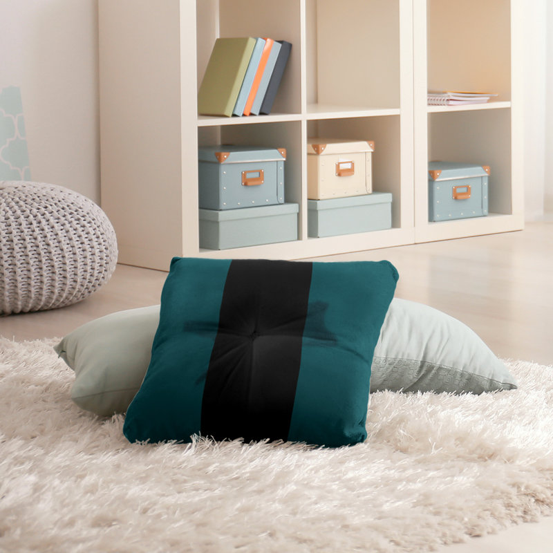  Coussin de sol touffeté, 26 po x 26 po, Vert / Noir