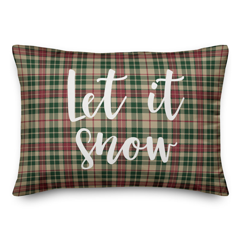  Coussin lombaire «Let it Snow Somewhere Else» en tartan