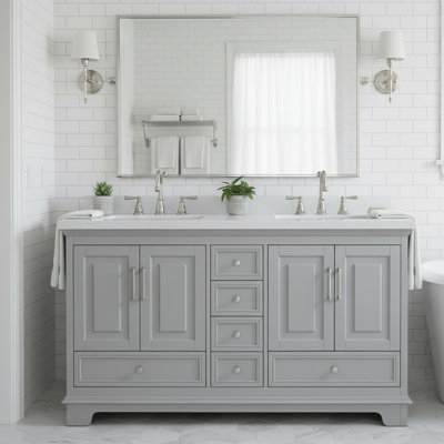 60'' Freestanding Double Bathroom Vanity