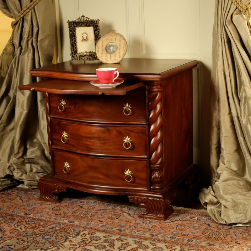Solid Wood 69cm W 3 - Drawer Chest of Drawers, Wax