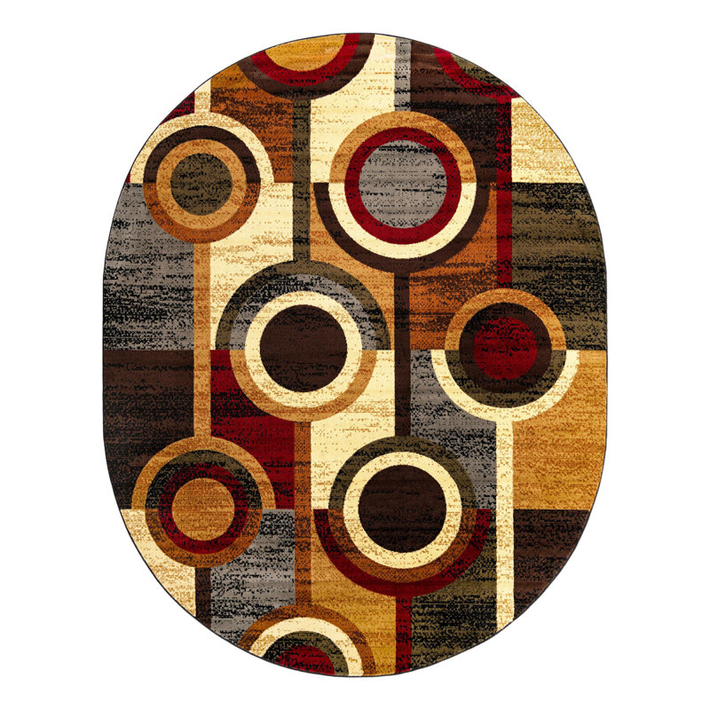 Cafe Geometric Indoor Rug, Oval 7'10" x 10'