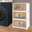 3PCS Foldable Storage Cabinets Stackable Storage Bins with Wheels