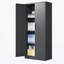 Armoire de rangement en métal 71 po H, armoire verrouillable en acier avec portes et 3 tablettes, grands classeurs pour systèmes de rangement de garage-2061354823