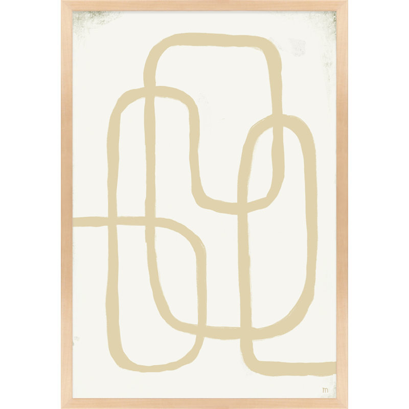Line Works In White 2 Painting by StudioM, 20" H x 14" W x 1.25" D, Maple Framed Paper