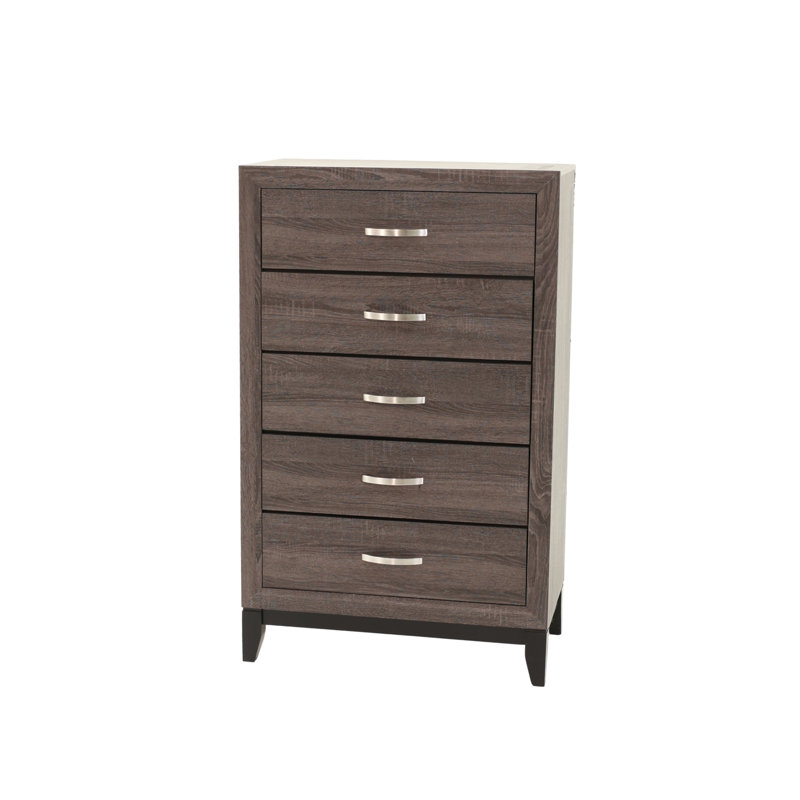 Commode en bois massif avec rangement 1 chambre 5 pièces