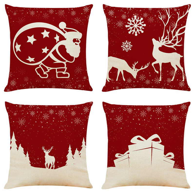 4pcs 18"x18" Christmas Throw Pillow Covers