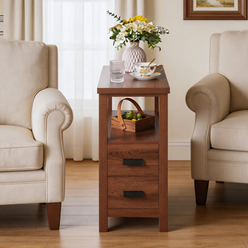 24" Tall End Table With Charging Station