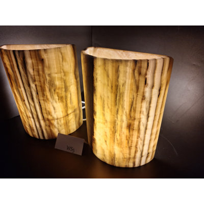 Beige/Yellow Onyx Wall Sconce Set