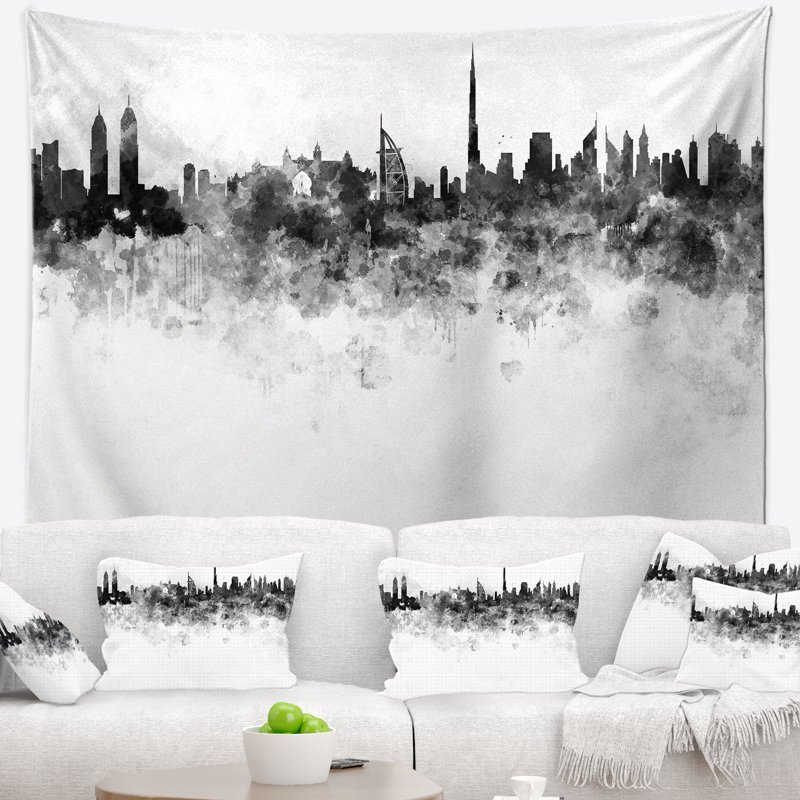 Tapisserie de dubaï skyline Cityscape, H 32 po x l 39 po