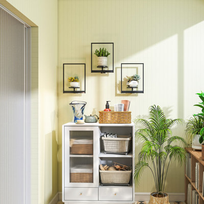 Ensemble de 3 pots à fleurs muraux pour plantes d'intérieur